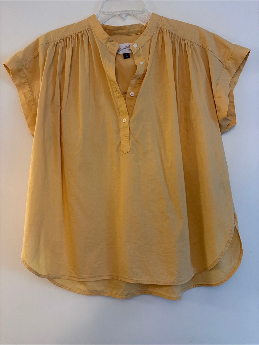 Universal Thread Women’s Mustard Yellow Cap-Sleeve oversized Peasant Top, size M